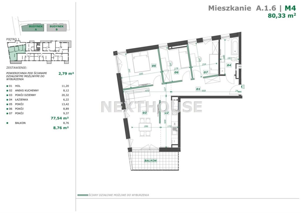 Mieszkanie, Gliwice, 80,33 m2